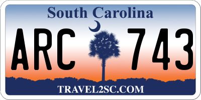 SC license plate ARC743