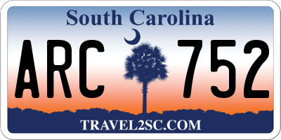 SC license plate ARC752