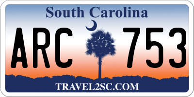 SC license plate ARC753