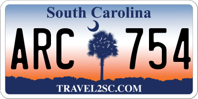 SC license plate ARC754