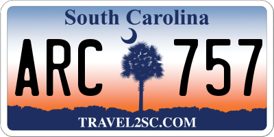 SC license plate ARC757