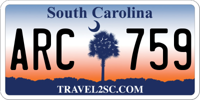 SC license plate ARC759
