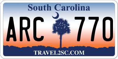 SC license plate ARC770
