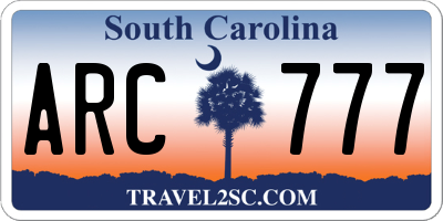 SC license plate ARC777