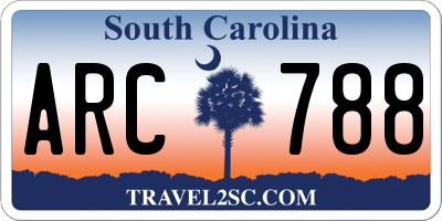 SC license plate ARC788