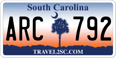 SC license plate ARC792