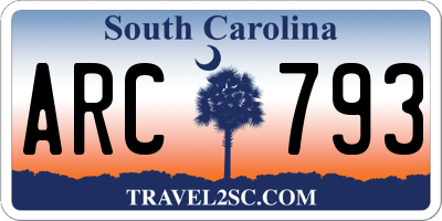 SC license plate ARC793