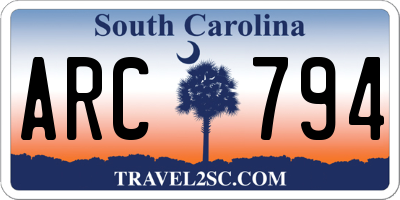 SC license plate ARC794