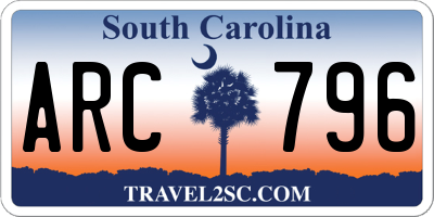 SC license plate ARC796