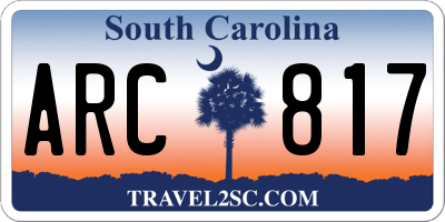 SC license plate ARC817
