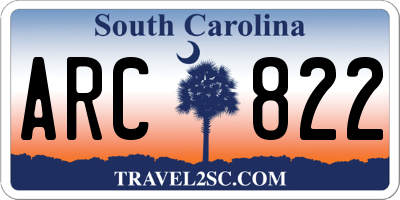 SC license plate ARC822