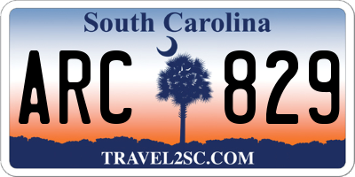 SC license plate ARC829