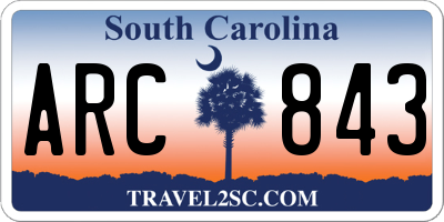 SC license plate ARC843