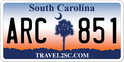 SC license plate ARC851