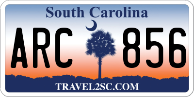 SC license plate ARC856