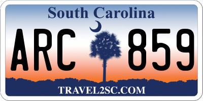 SC license plate ARC859