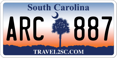 SC license plate ARC887