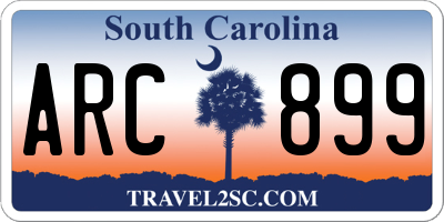 SC license plate ARC899