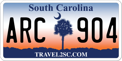 SC license plate ARC904
