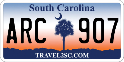 SC license plate ARC907