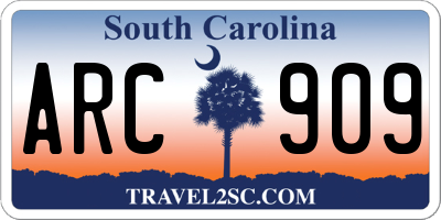 SC license plate ARC909