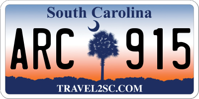 SC license plate ARC915