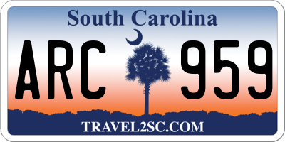 SC license plate ARC959