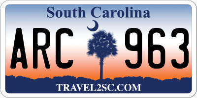 SC license plate ARC963