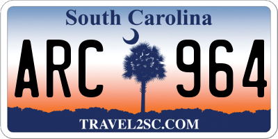 SC license plate ARC964