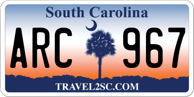 SC license plate ARC967