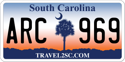 SC license plate ARC969