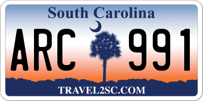 SC license plate ARC991