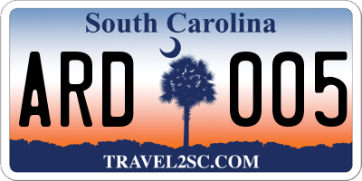 SC license plate ARD005