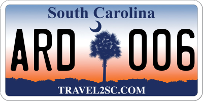 SC license plate ARD006