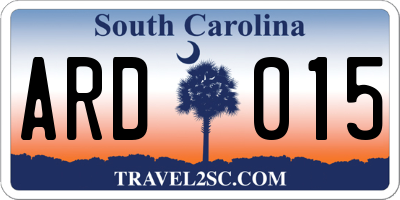 SC license plate ARD015