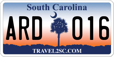 SC license plate ARD016