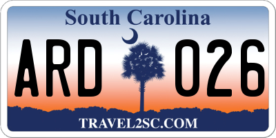 SC license plate ARD026