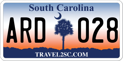 SC license plate ARD028