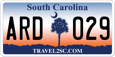 SC license plate ARD029