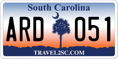 SC license plate ARD051
