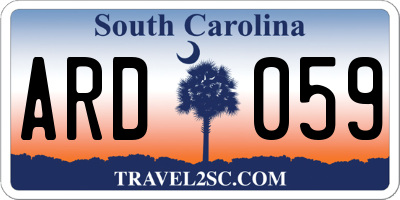 SC license plate ARD059
