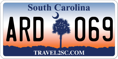 SC license plate ARD069