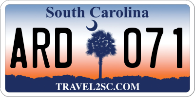 SC license plate ARD071