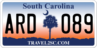 SC license plate ARD089