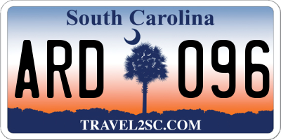 SC license plate ARD096