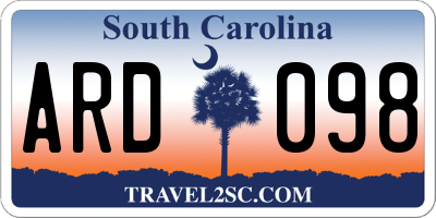 SC license plate ARD098