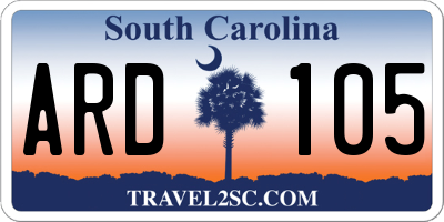 SC license plate ARD105