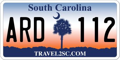 SC license plate ARD112