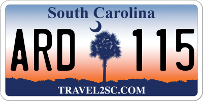 SC license plate ARD115