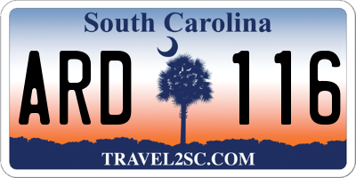 SC license plate ARD116